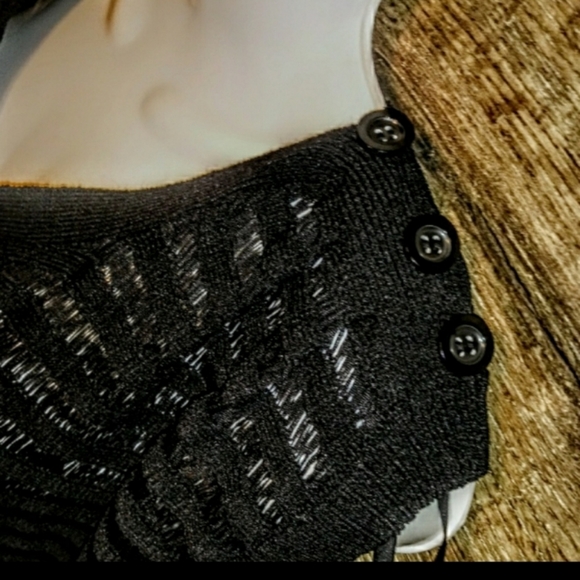 Bebe Black Knit Top Ribbed Dolman Size Medium NWT - Picture 8 of 10